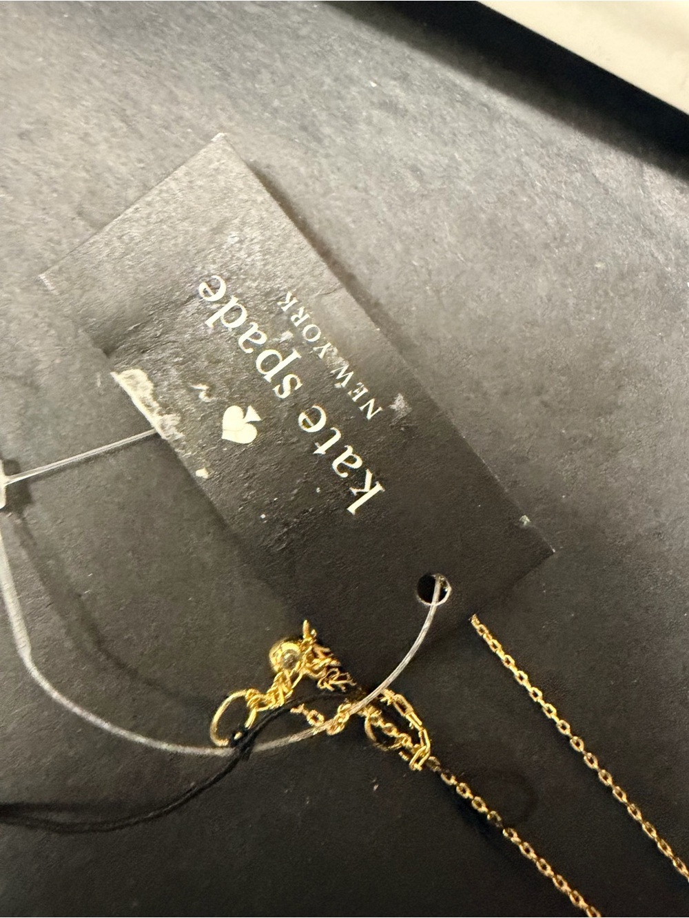 NWT kate spade 19 Inch Chain - Gold Bow Pendant Necklace with Crystals - Picture 4 of 8